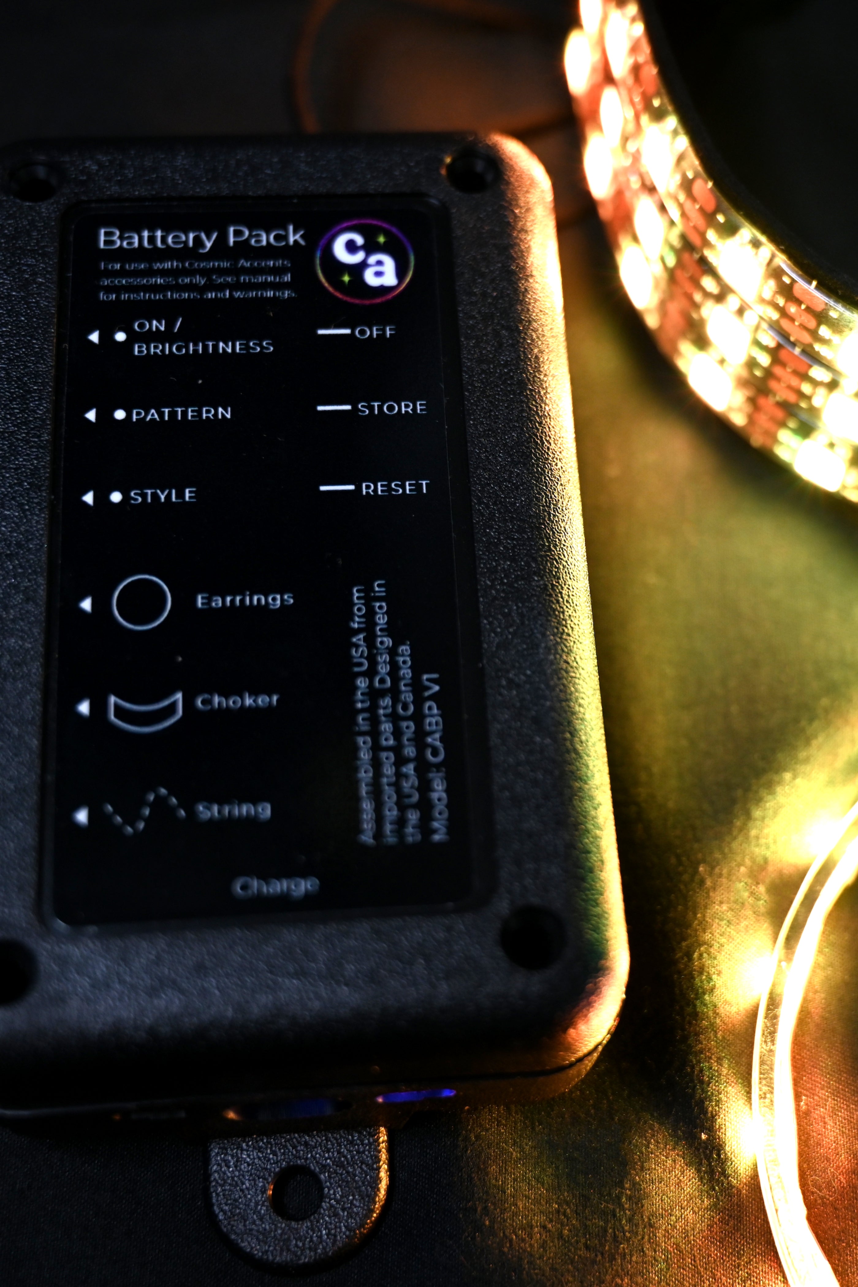 LED Choker Necklace with Battery Pack