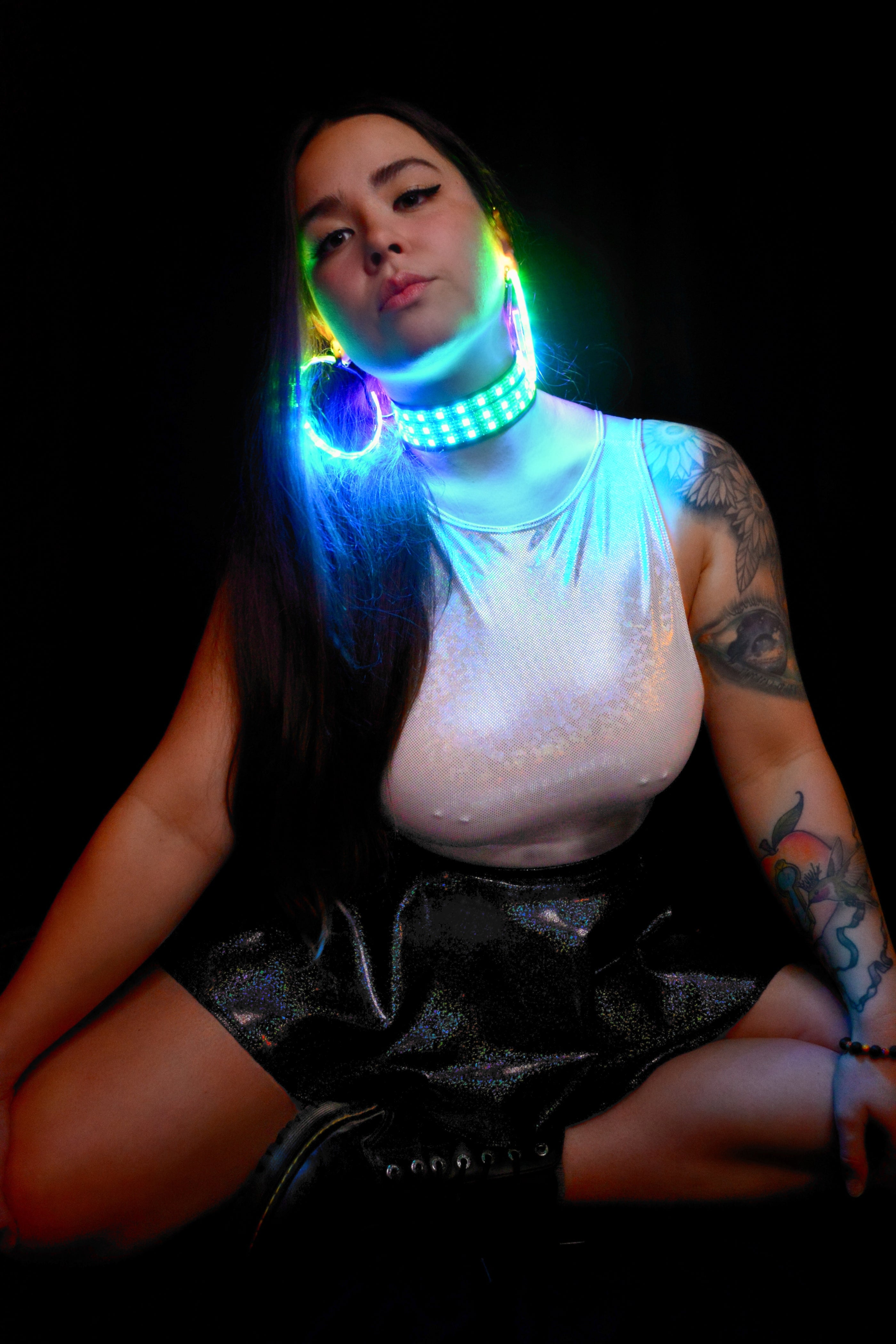 LED Choker Necklace with Battery Pack