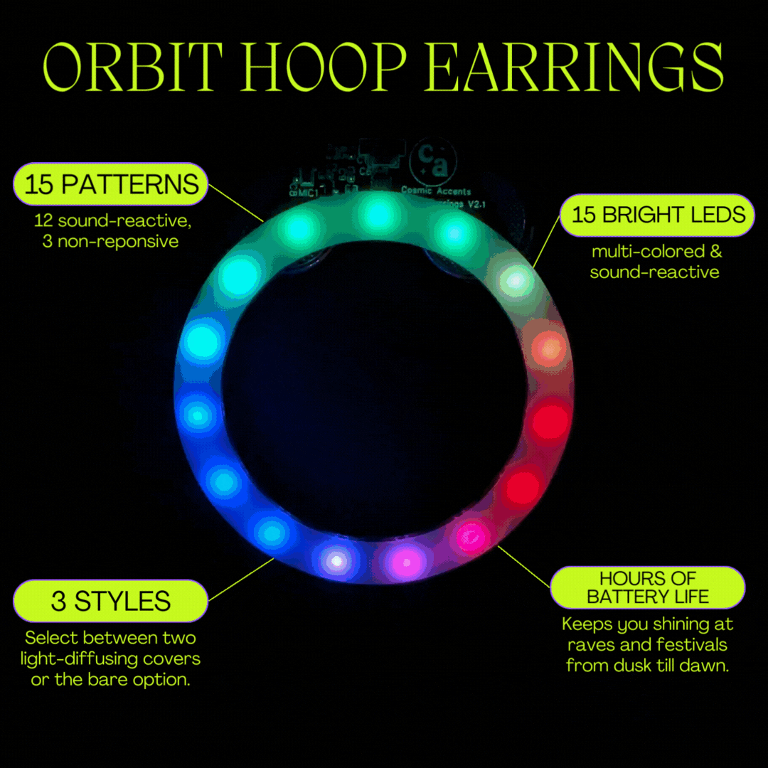Orbit Hoop Earrings (Sound-Reactive LED Earrings)