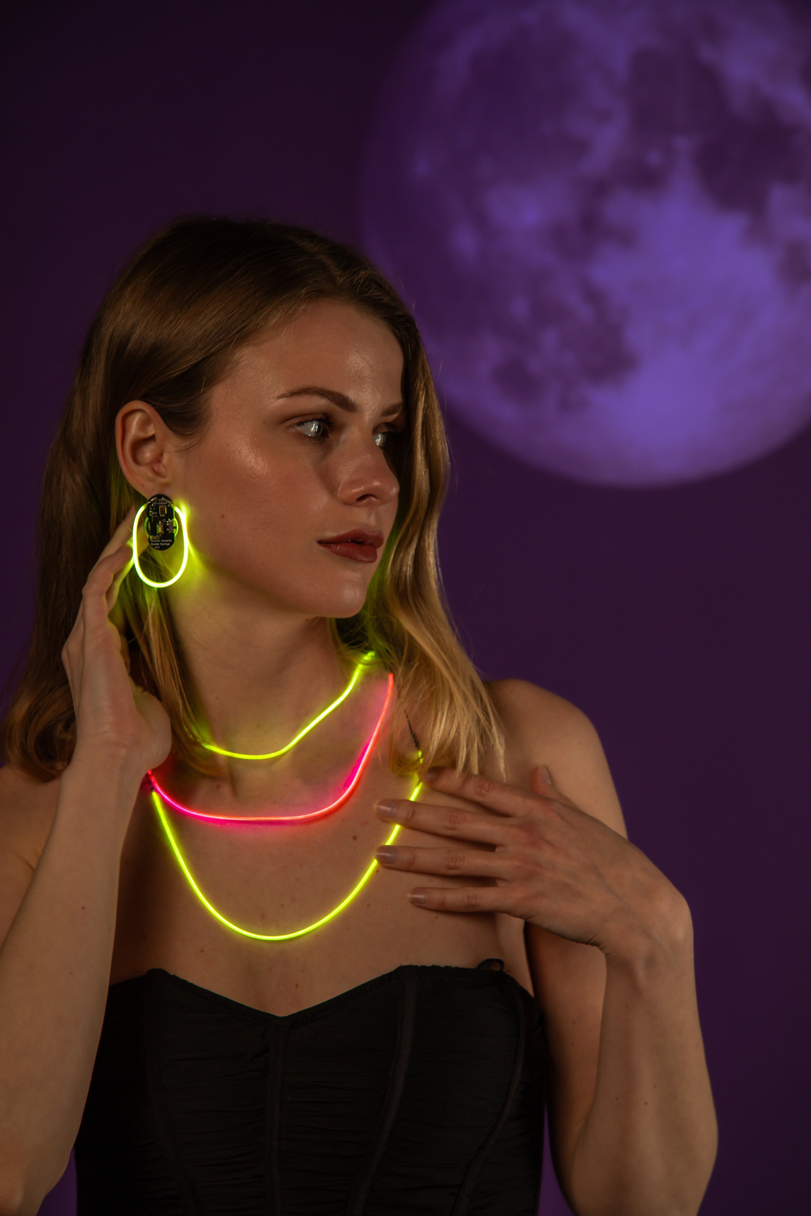 Neon Noods Necklaces | Handmade Prototypes | "Noodle" Filament LED Choker Necklaces