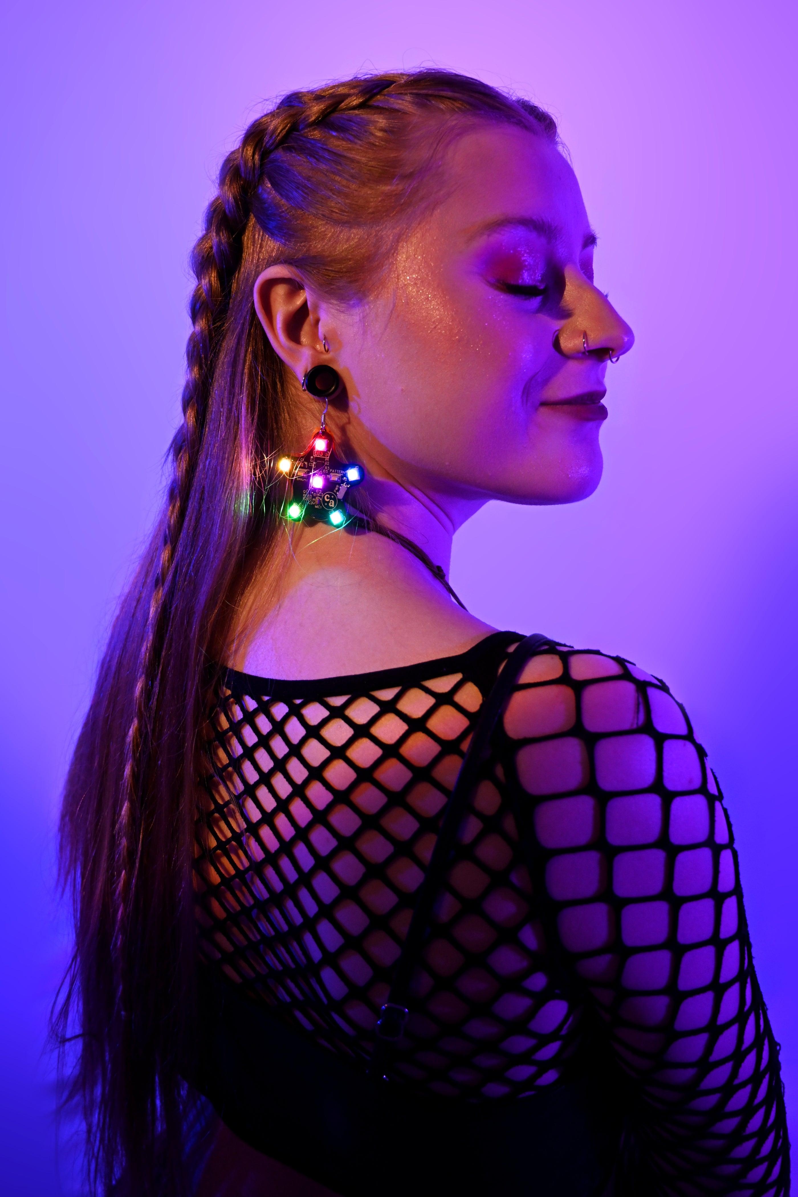 Constellation Earrings ☆ (Small Sound Reactive LED Earrings for festivals and raves)