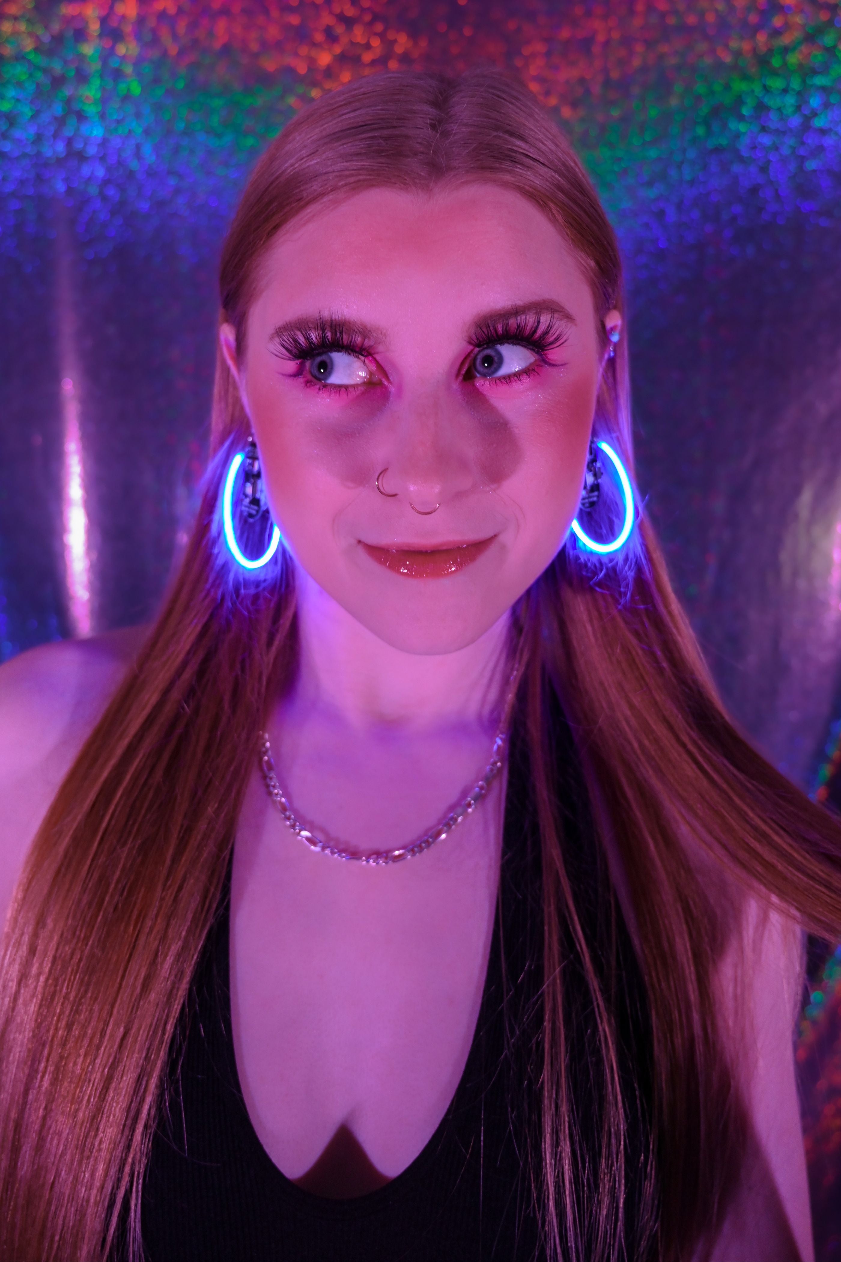 Neon Noods Earrings ("Noodle" Filament LED Earrings)
