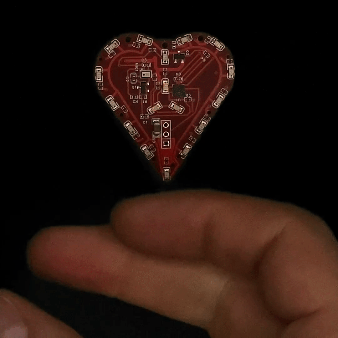 Beating Heart Hair Clip ♡ (Sound Reactive, Heart Shaped Red LED Hair Clips)