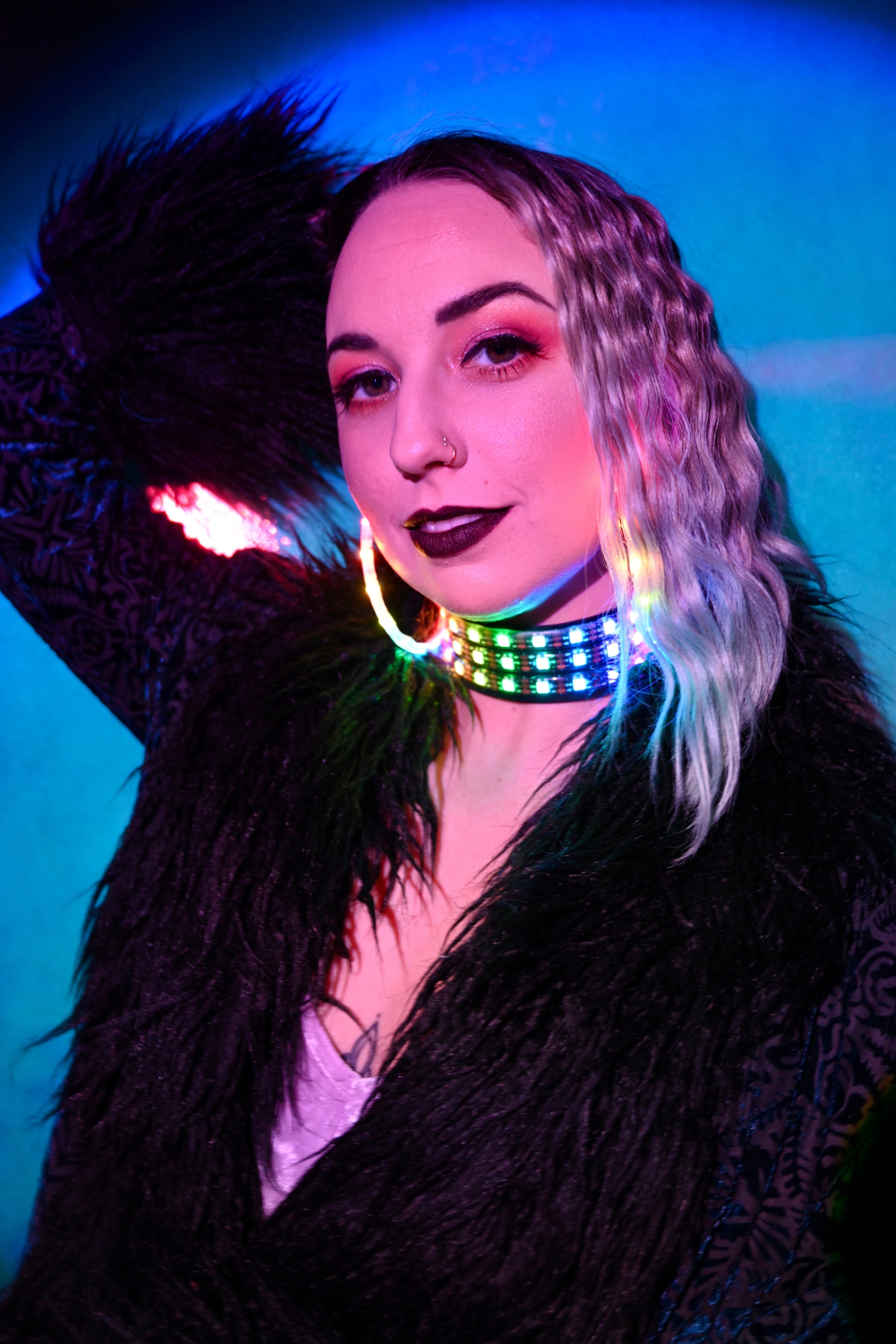 LED Choker Necklace with Battery Pack
