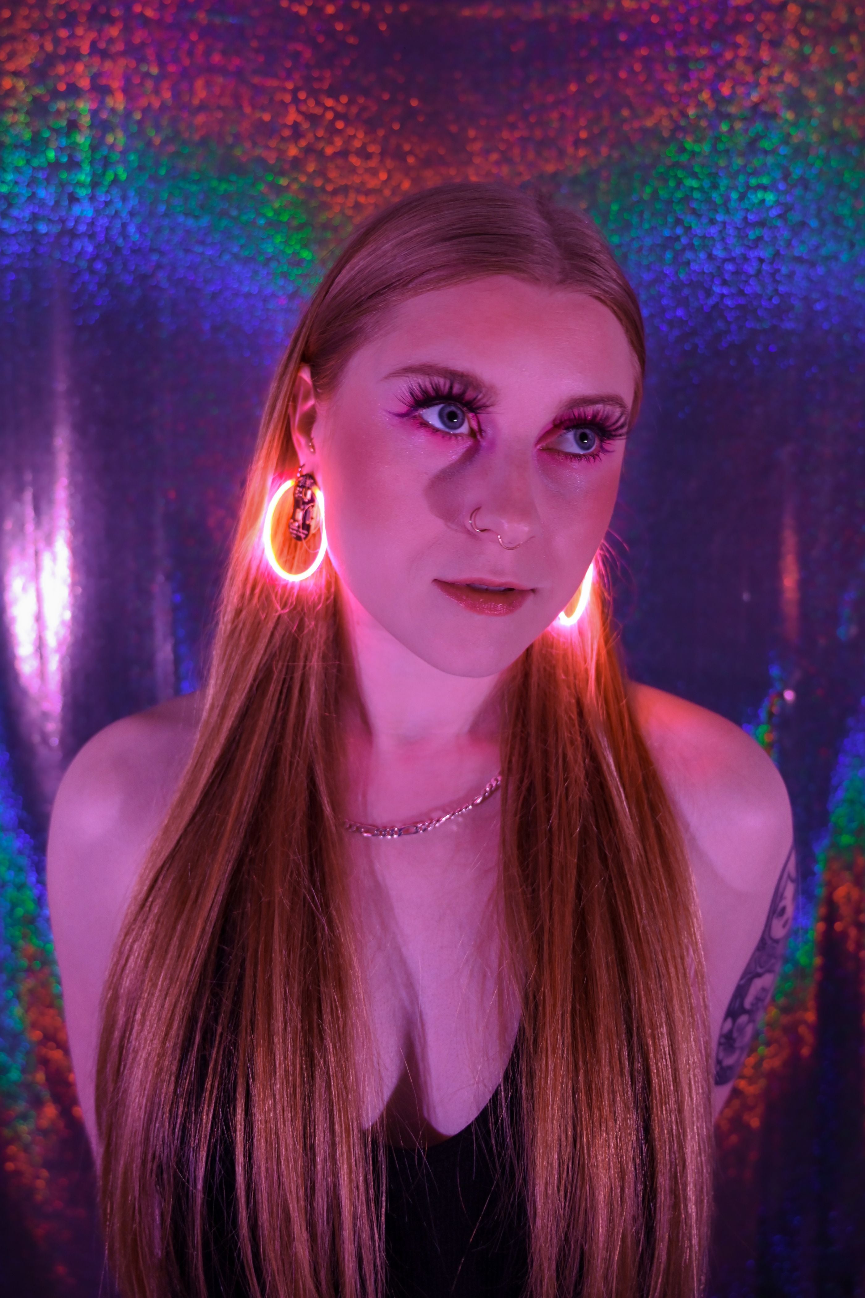 Neon Noods Earrings ("Noodle" Filament LED Earrings)